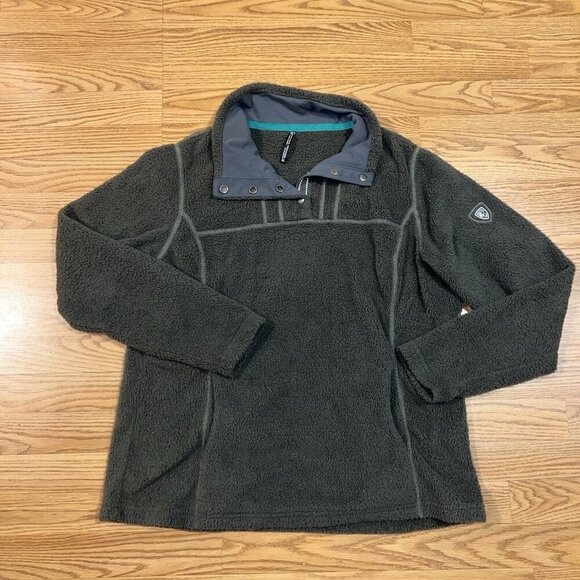 Kuhl Outdoor Pullover Snap T Fleece Jacket Womens Size XL Green Color - Picture 1 of 6